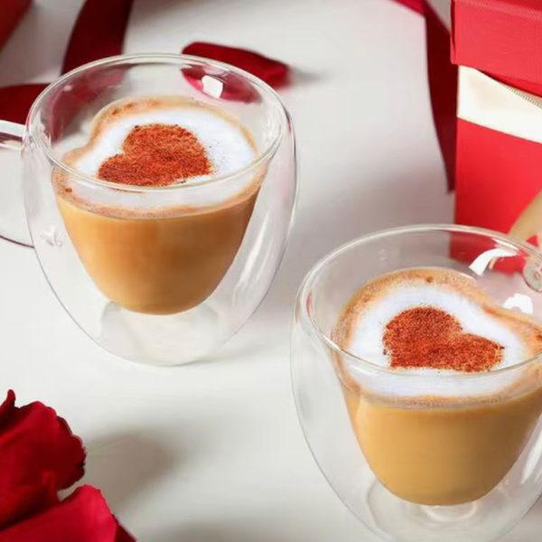 Heart-Shaped Glass Mug