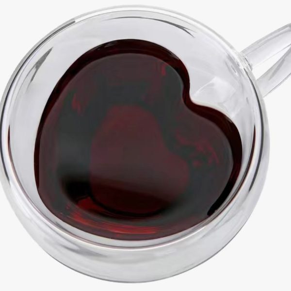 Heart-Shaped Glass Coffee/Tea Mug